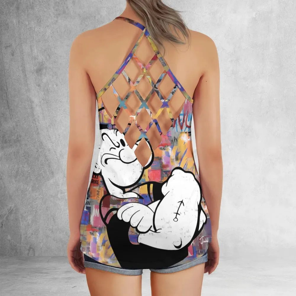 Popeye The Sailor Man Criss Cross Tank Top - 3
