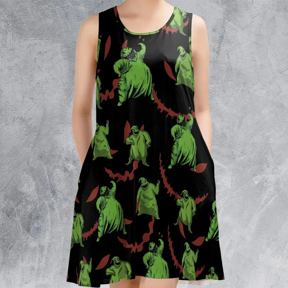Oogie Boogie Pattern Sleeveless Dress - 2