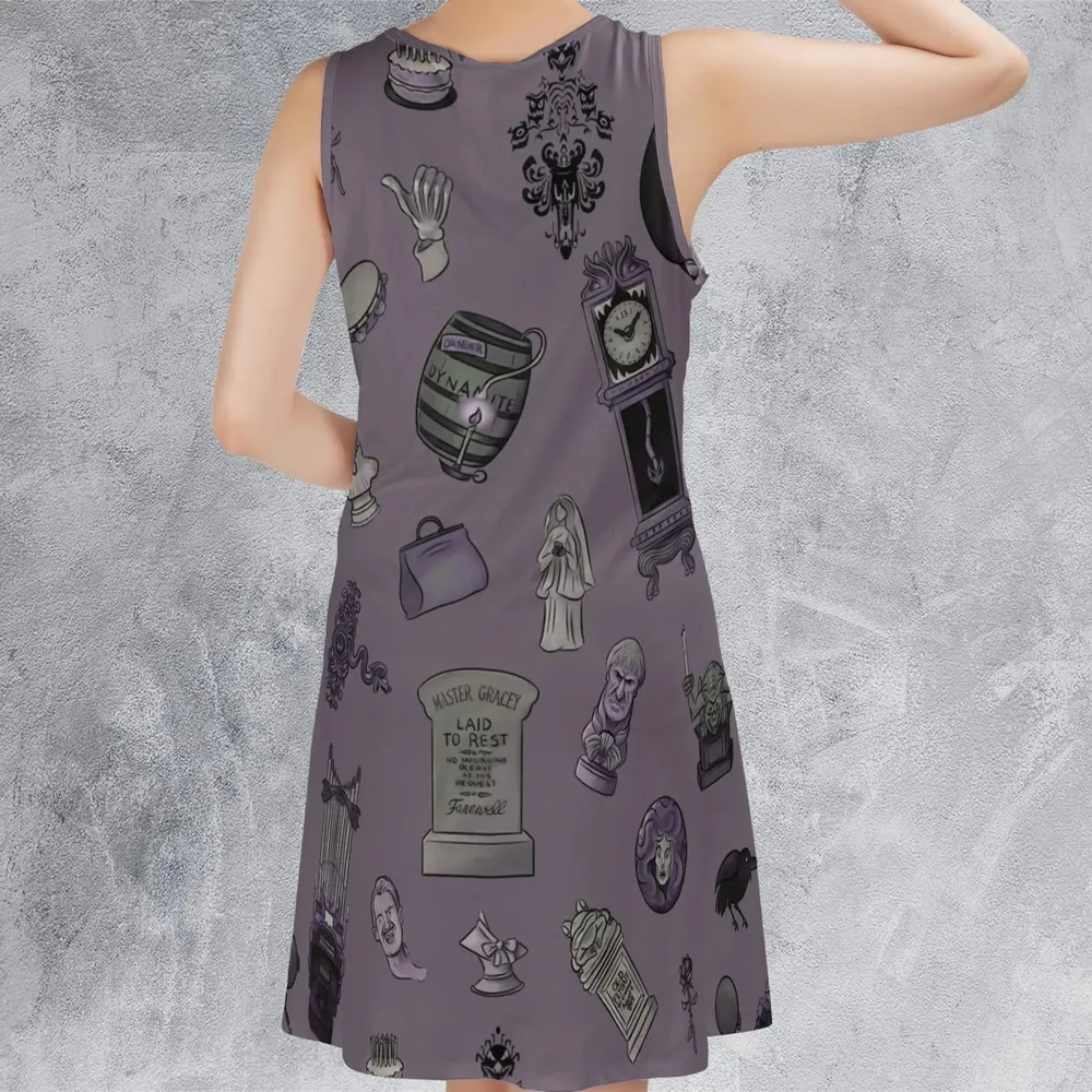 Welcome Foolish Mortals Haunted Mansion Sleeveless Dress - 3