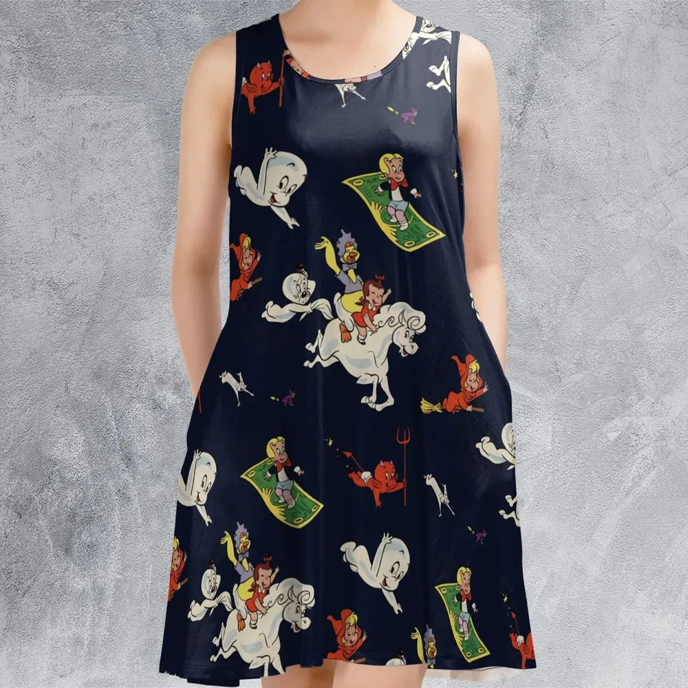 Casper Richie Rich Harvey Comic Characters Sleeveless Dress - 2