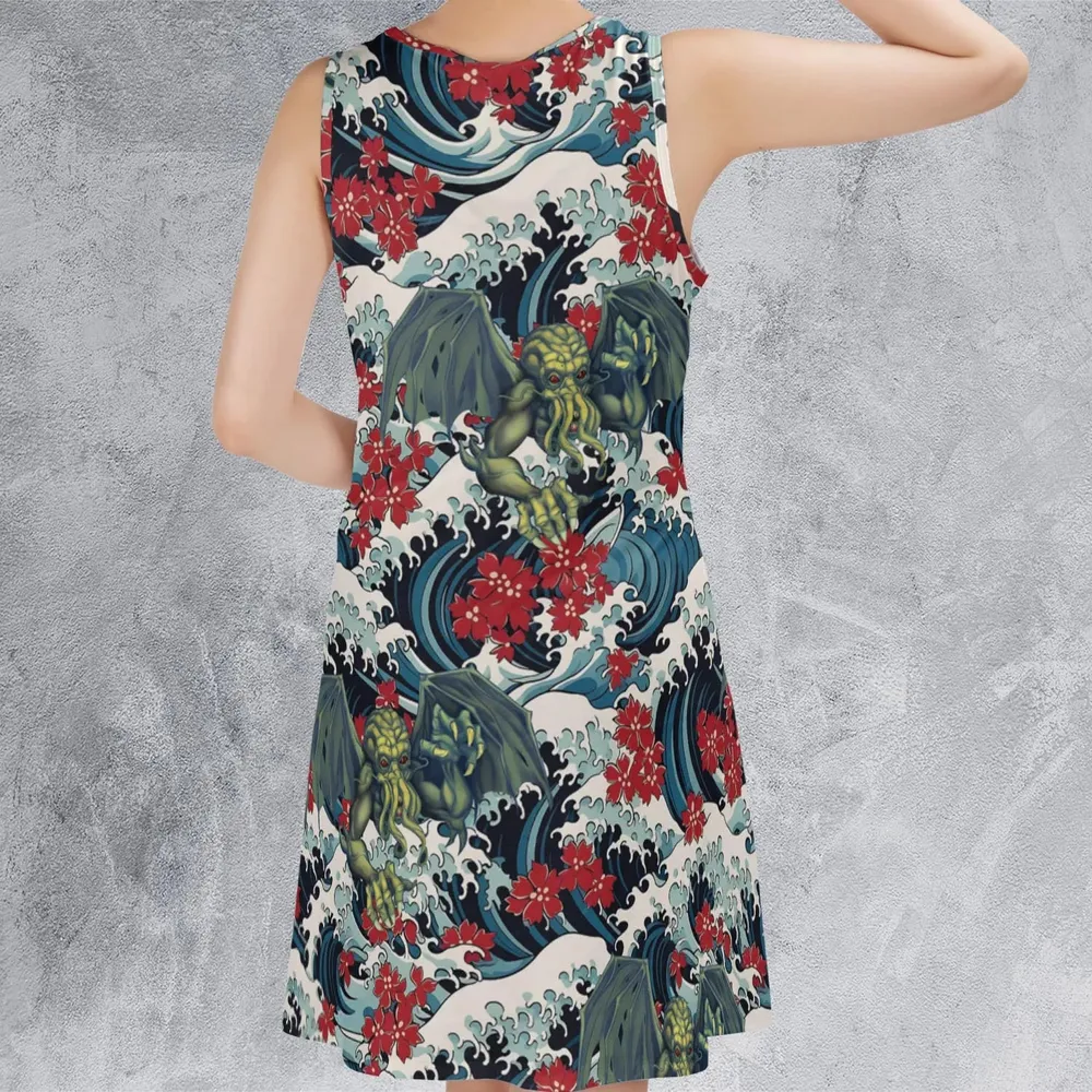 Great Waves Cthulhu Sleeveless Dress - 3
