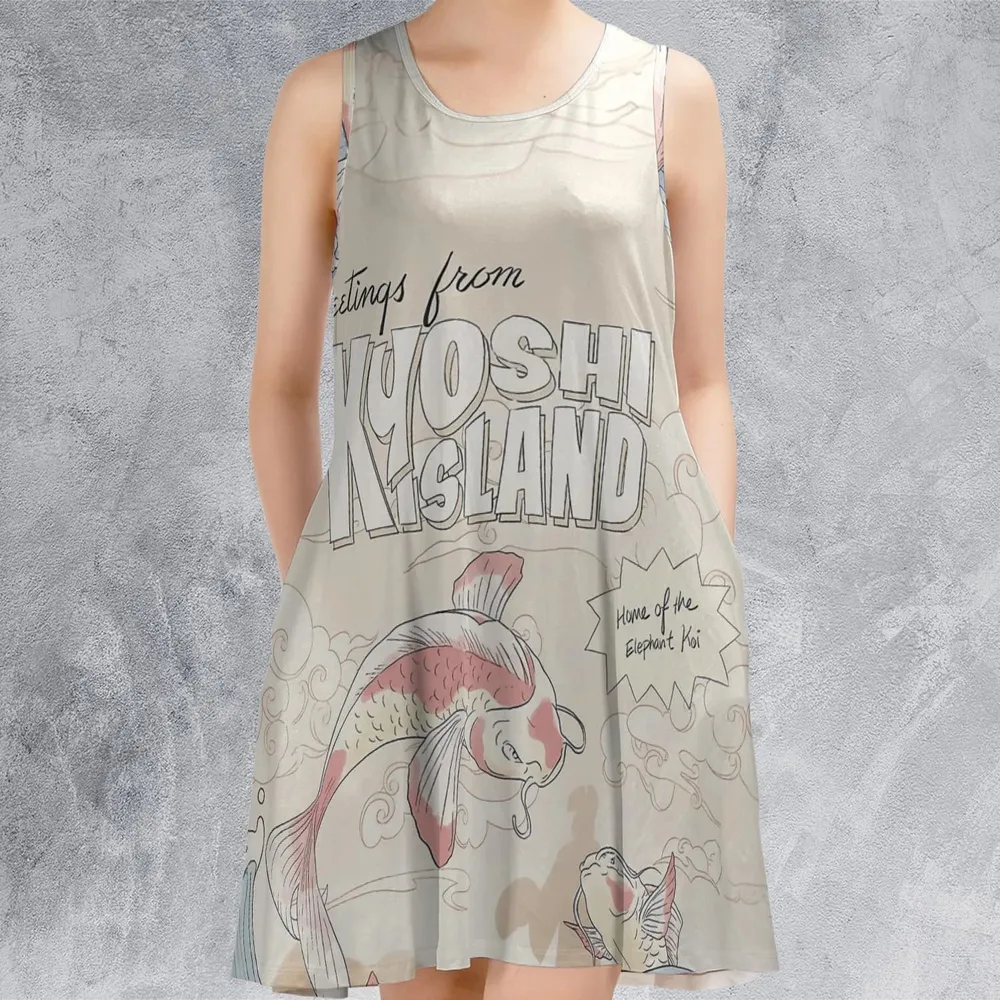 Kyoshi Island Avatar The Last Airbender Sleeveless Dress - 2