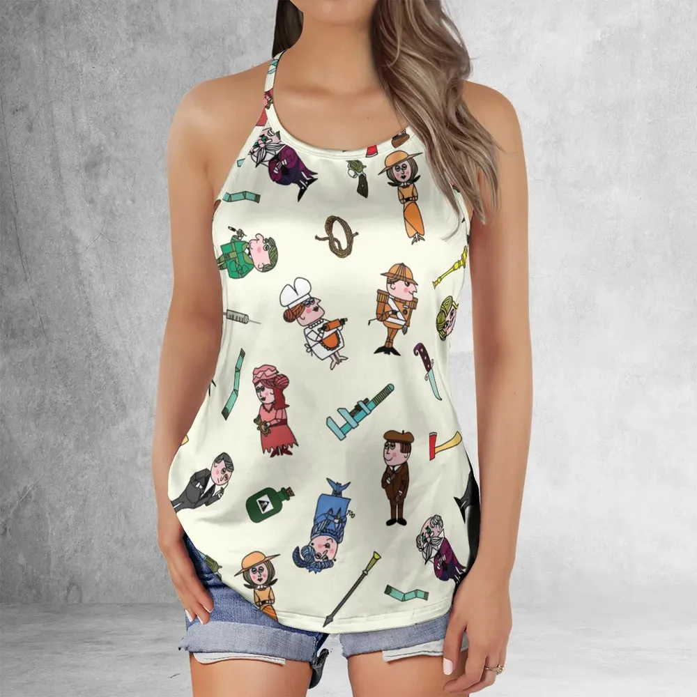 Clue Board Game Characters Criss Cross Tank Top - 2