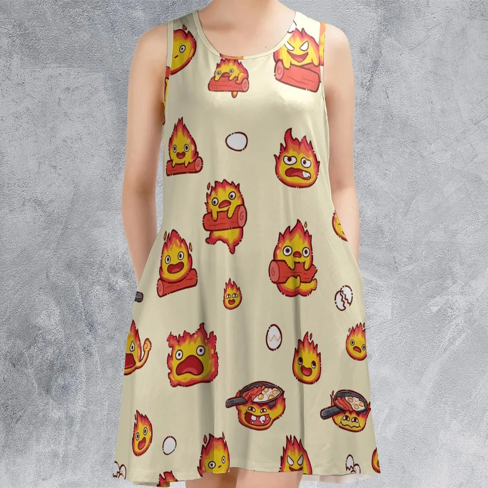 Calcifer Howl’s Moving Castle Sleeveless Dress - 2