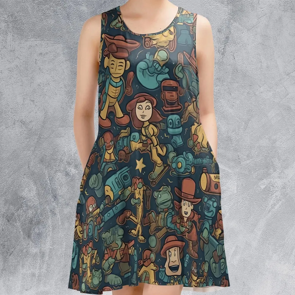 Story of Toy Cowboys Toy Story Sleeveless Dress - 2