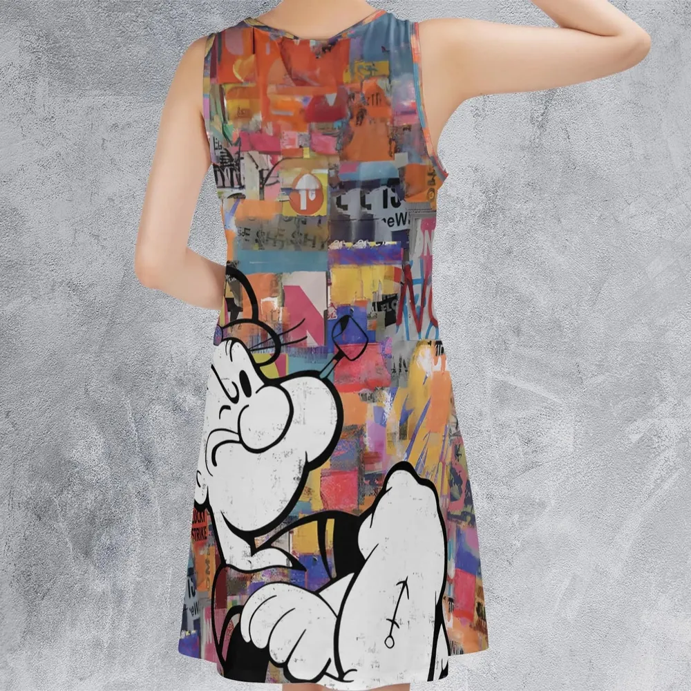 Popeye The Sailor Man Sleeveless Dress - 3