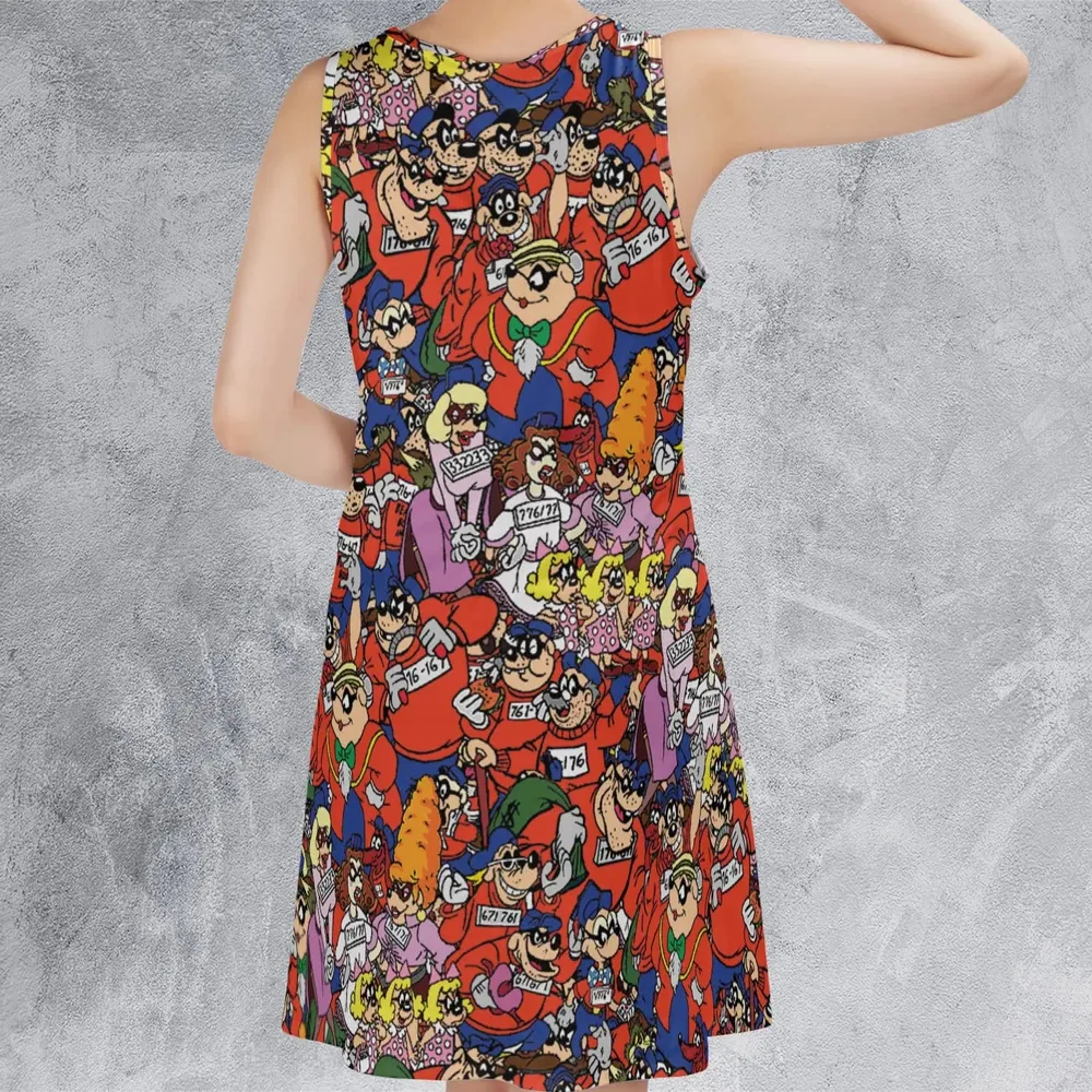 Beagle Boys Patterns Sleeveless Dress - 3