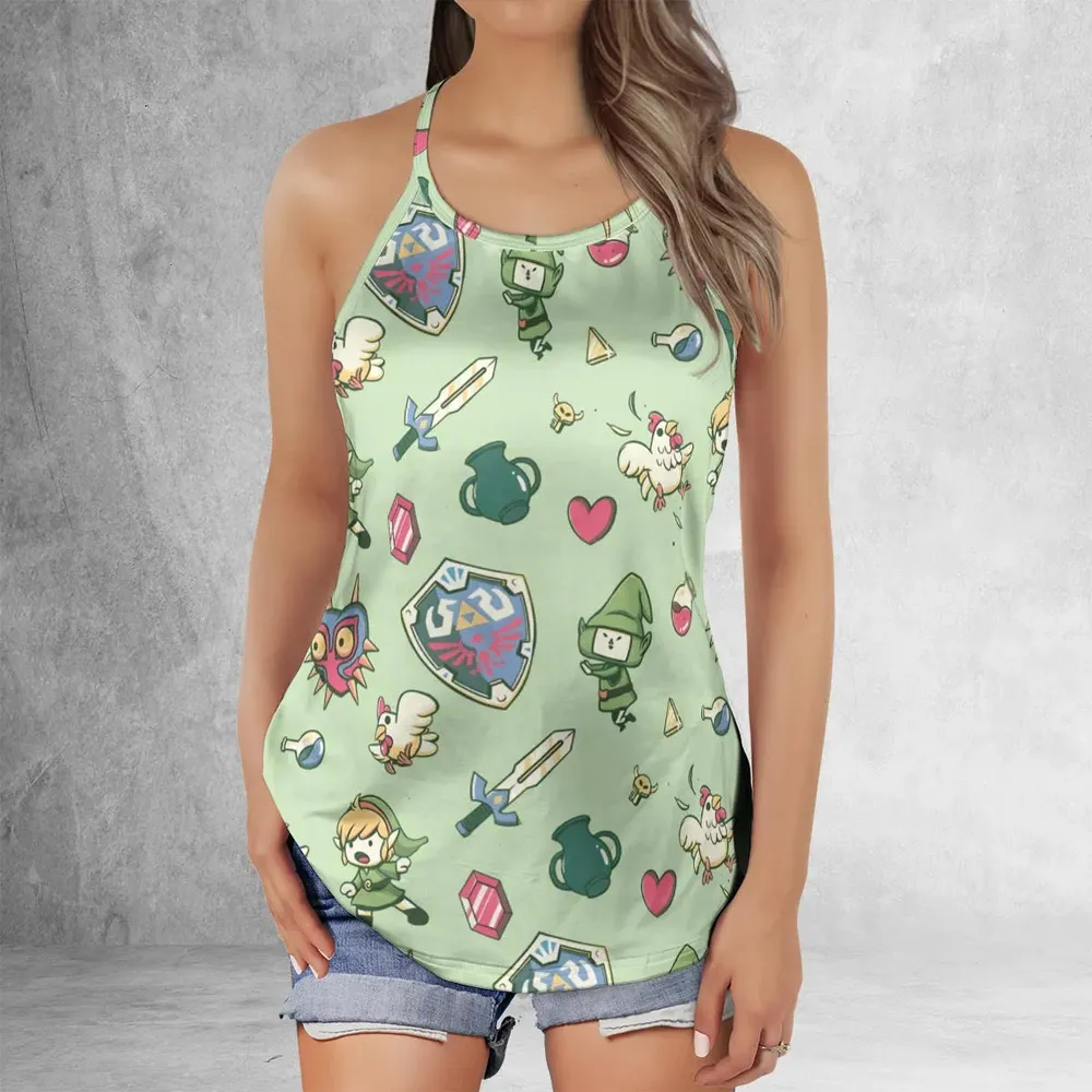 Let's Roll Link The Legend of Zelda Criss Cross Tank Top - 2