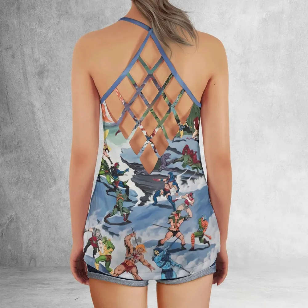 MOTU Castle Grayskull Battle Criss Cross Tank Top - 3