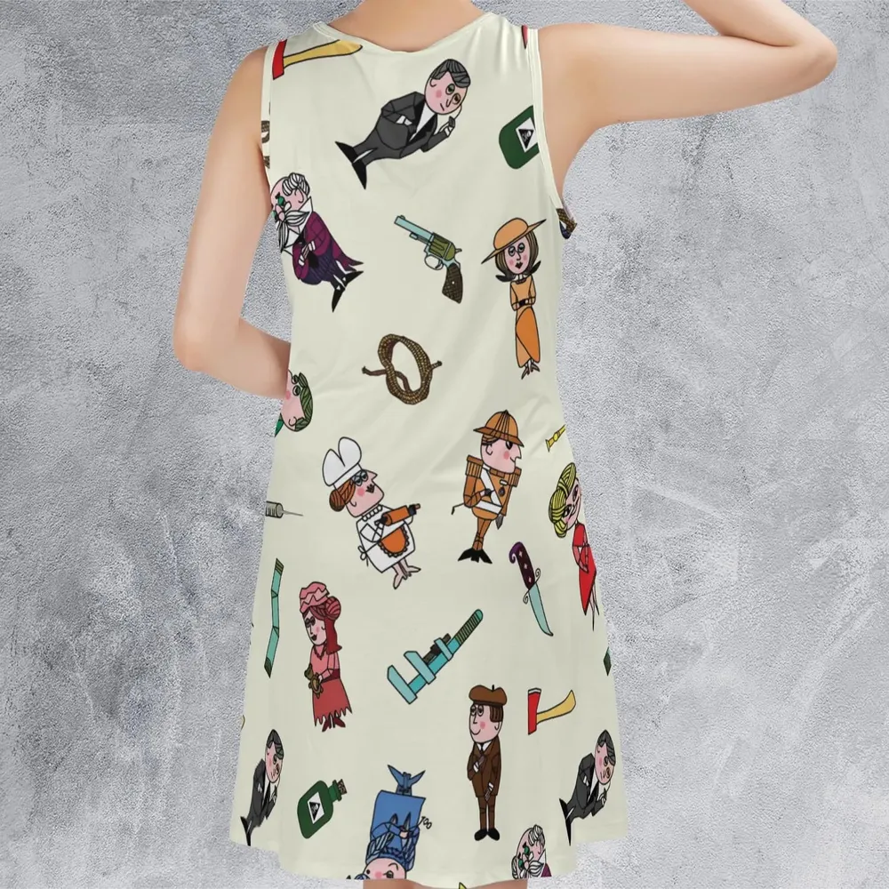 Clue Board Game Characters Sleeveless Dress - 3