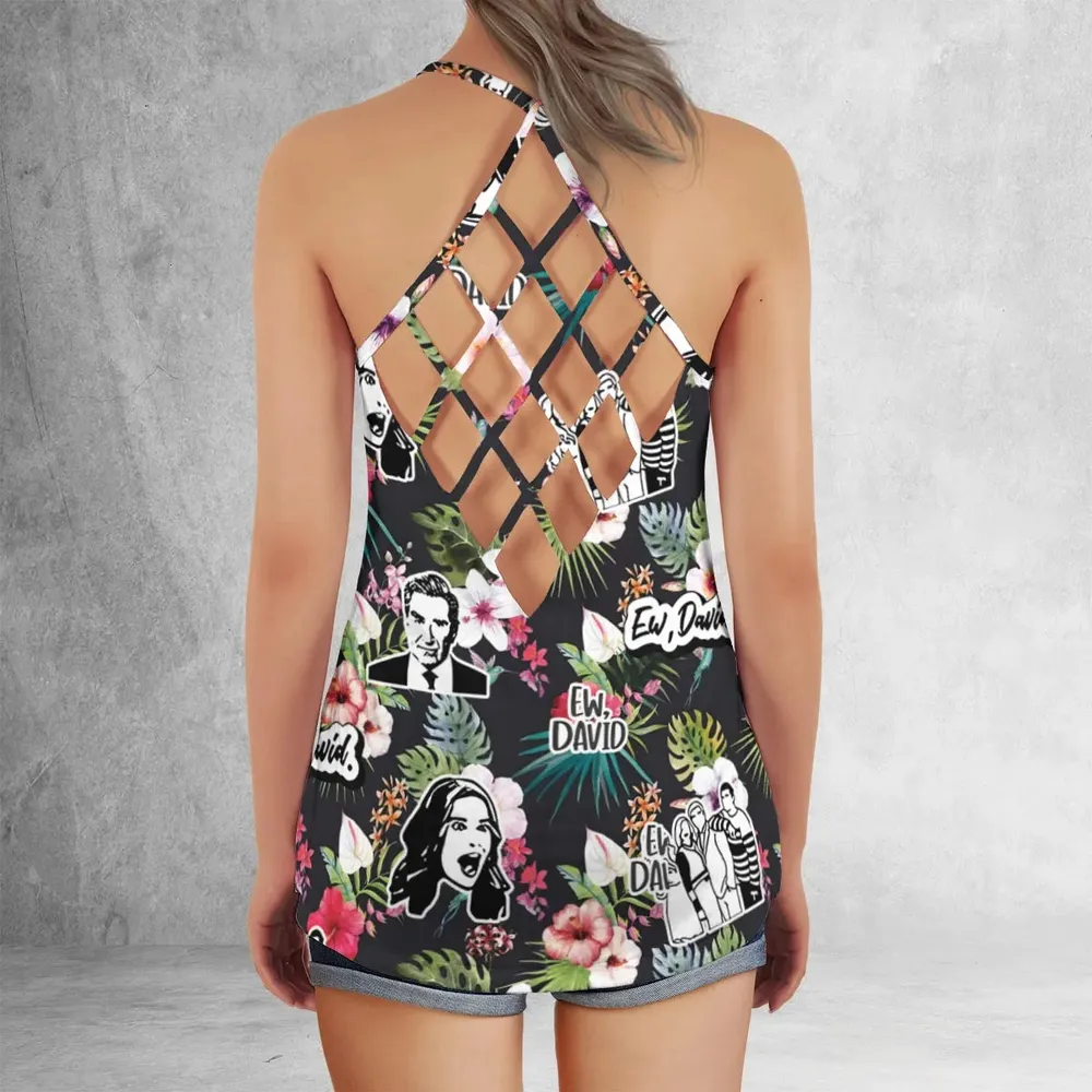 Schitts Creek Tropical Criss Cross Tank Top - 3