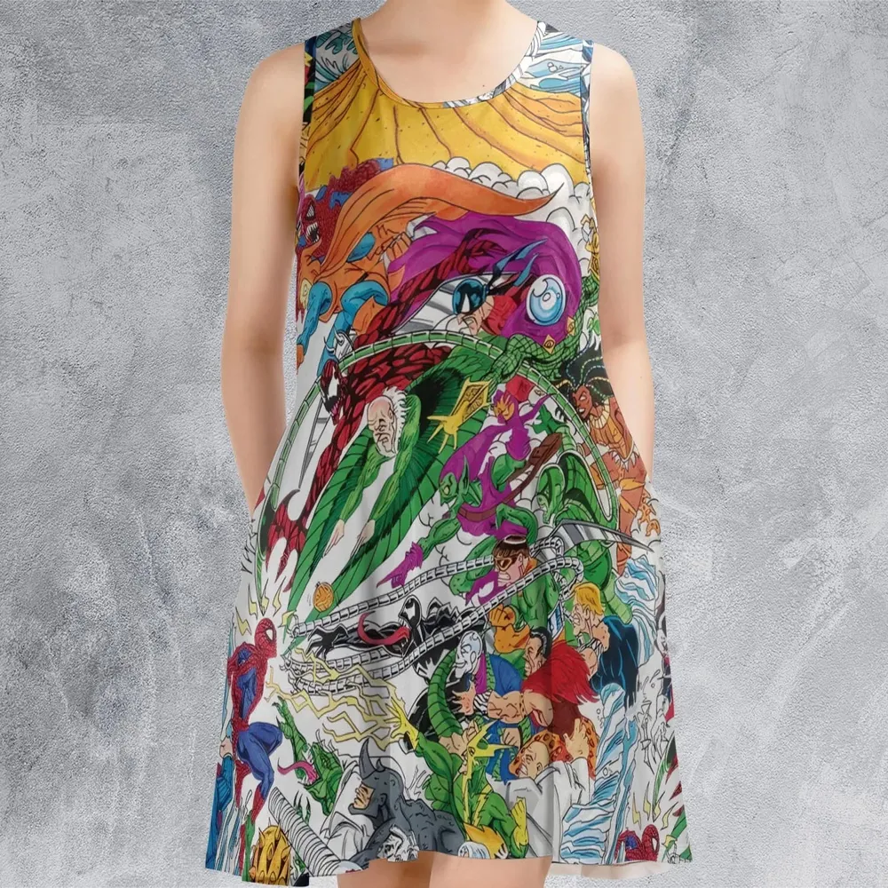 Spidey Sense Spider Man Sleeveless Dress - 2