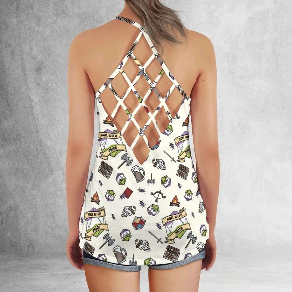 Roll With Pride DnD Criss Cross Tank Top - 3
