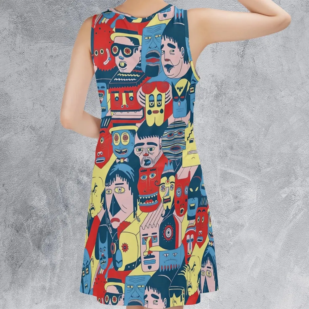 Trash Monsters Adult Swim Sleeveless Dress - 3