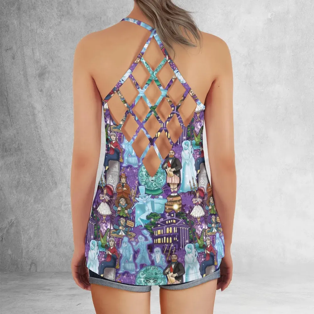 Foolish Mortal Supply Haunted Mansion Criss Cross Tank Top - 3