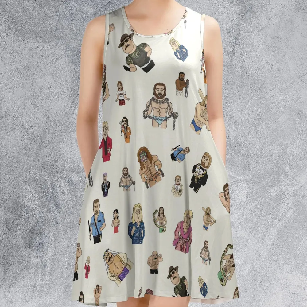 Old School Pro Wrestling Sleeveless Dress - 2