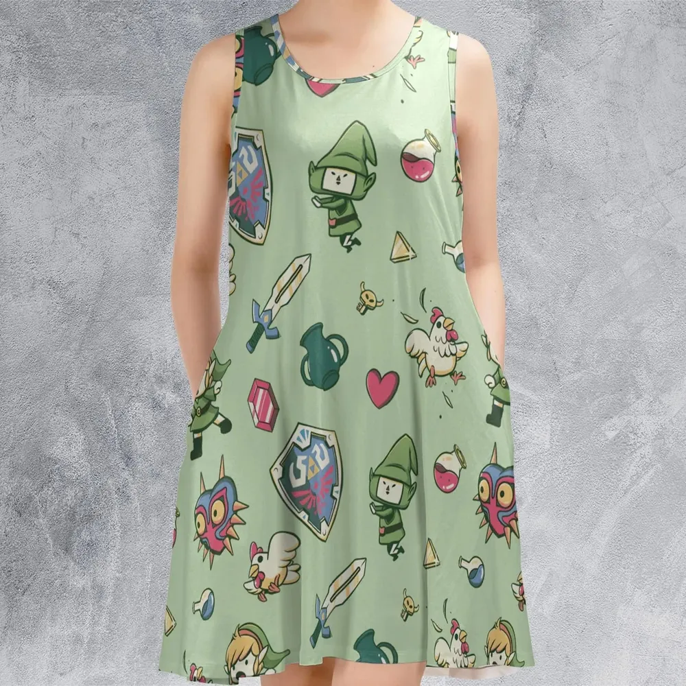 Let's Roll Link The Legend of Zelda Sleeveless Dress - 2