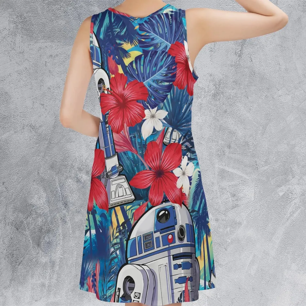 Summer Vacation R2 D2 Tropical Sleeveless Dress - 3