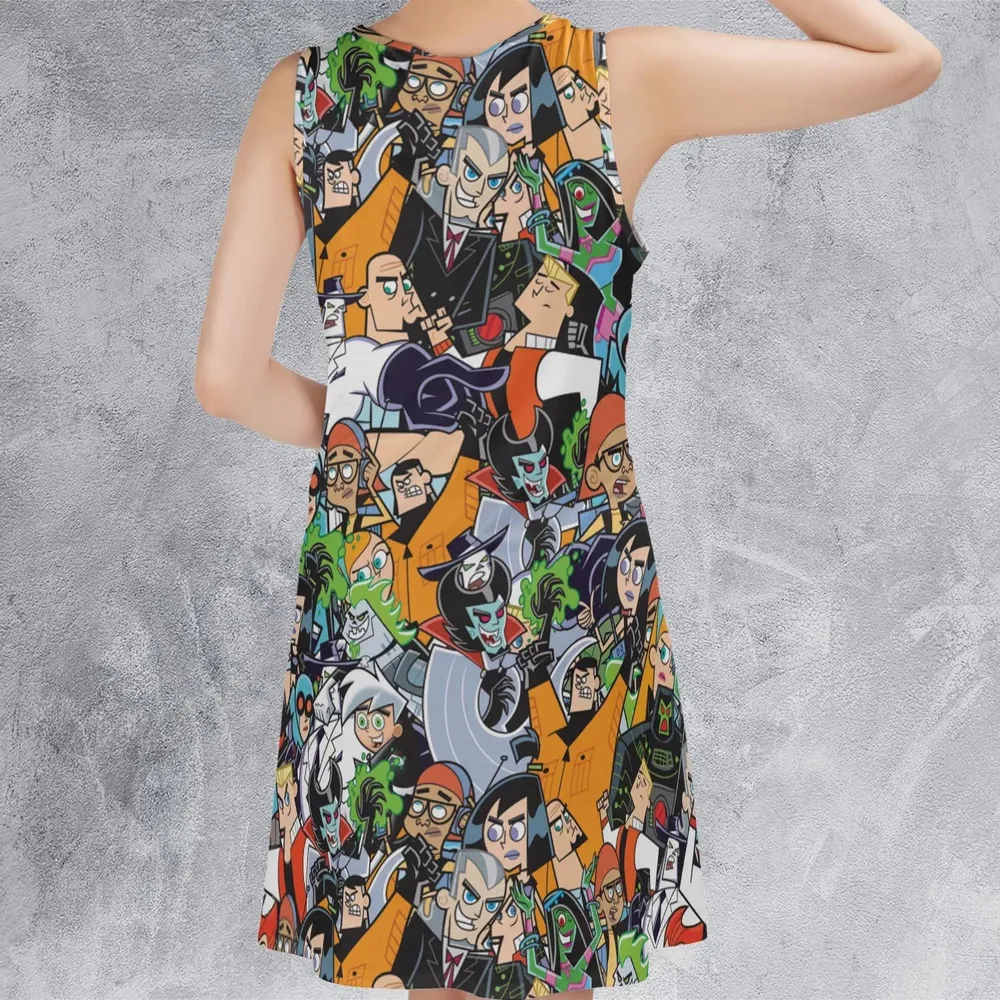 Danny Phantom Characters Collage Sleeveless Dress - 3