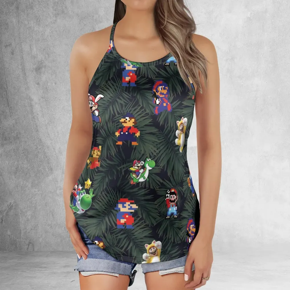Tropical Mario Super Mario Criss Cross Tank Top - 2