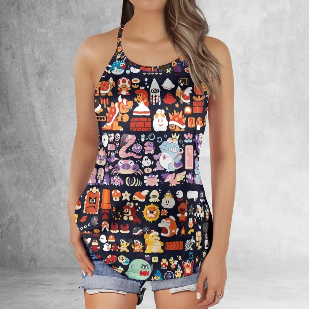 Mario Colors Super Mario Criss Cross Tank Top - 2