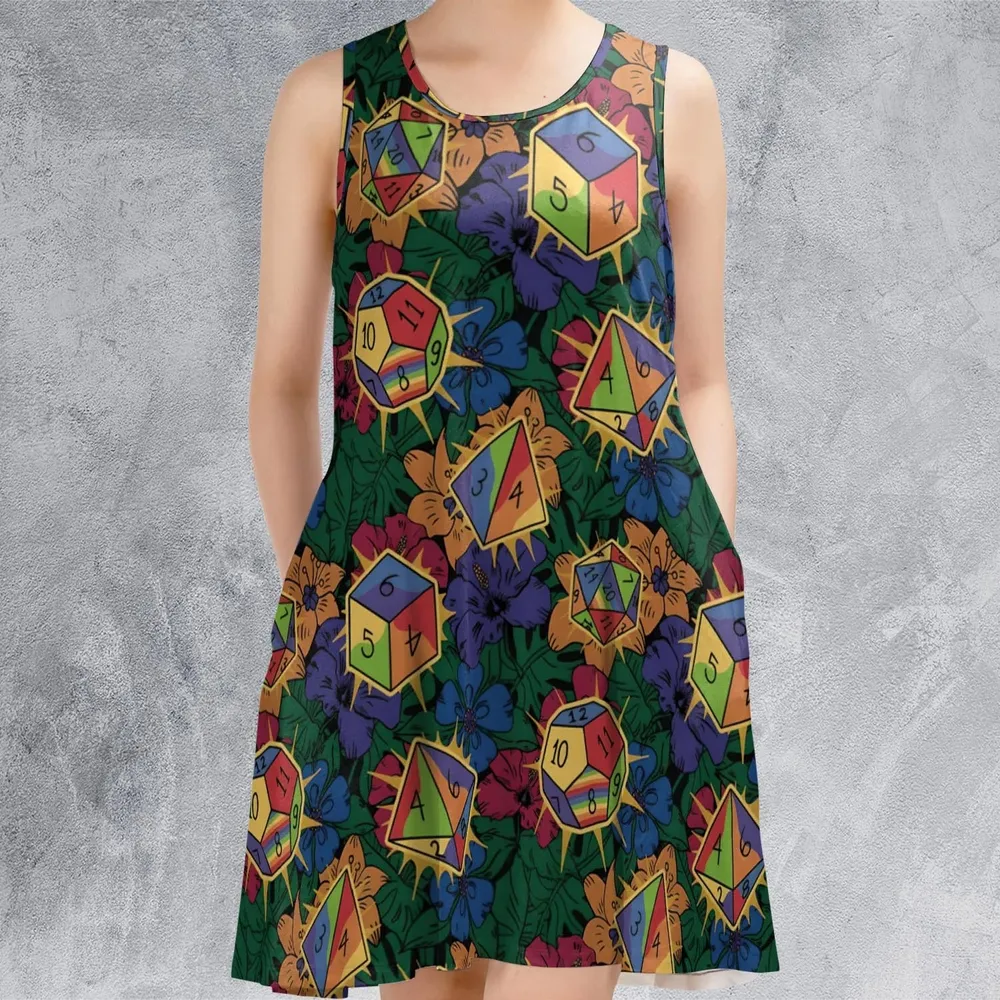 Tropical Dice DnD Sleeveless Dress - 2