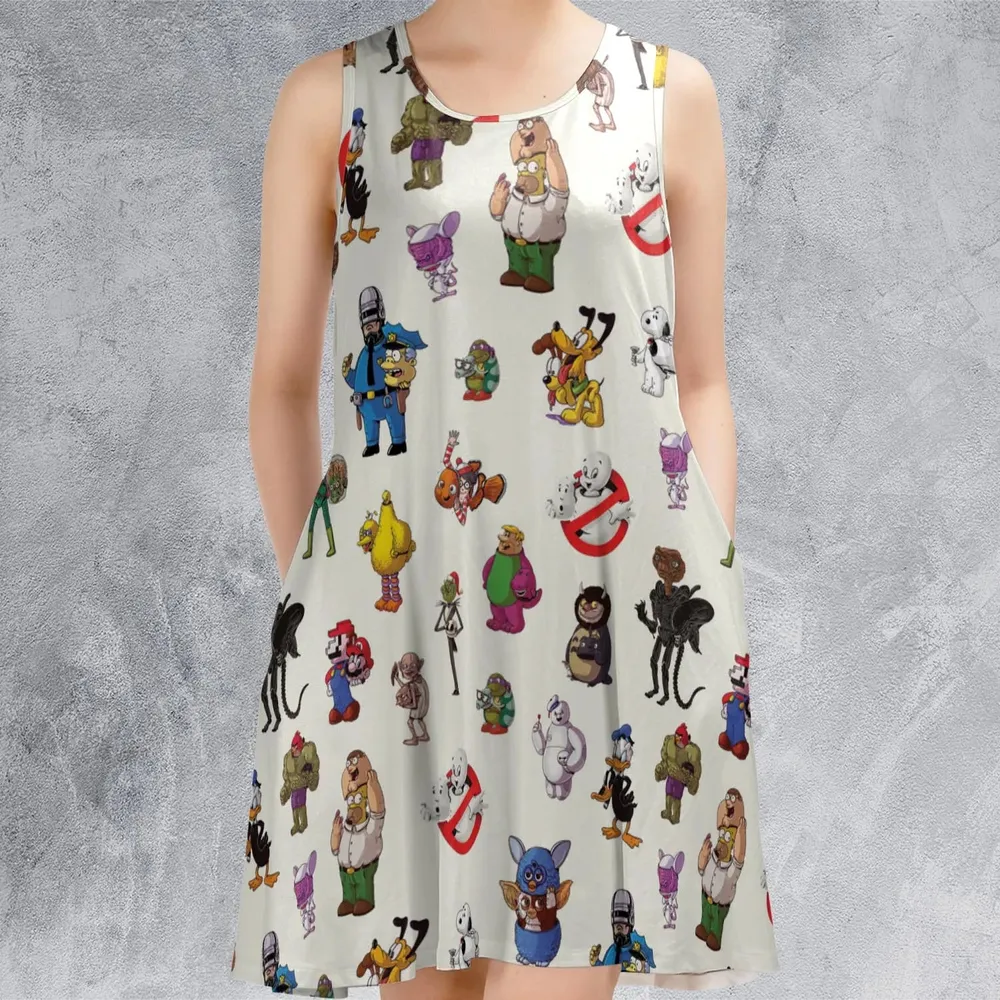 Behind The Face Sleeveless Dress - 2