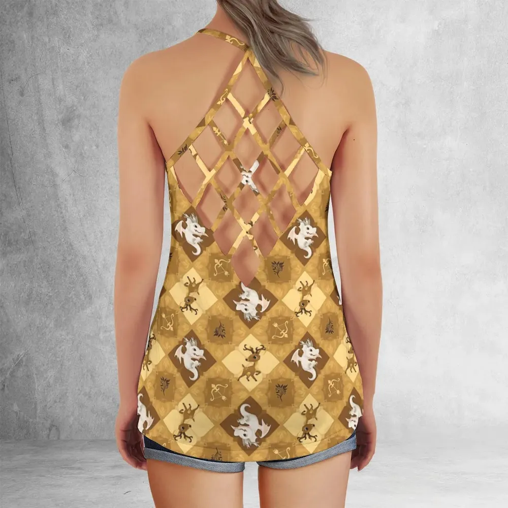 Golden Deer Fire Emblem Criss Cross Tank Top - 3