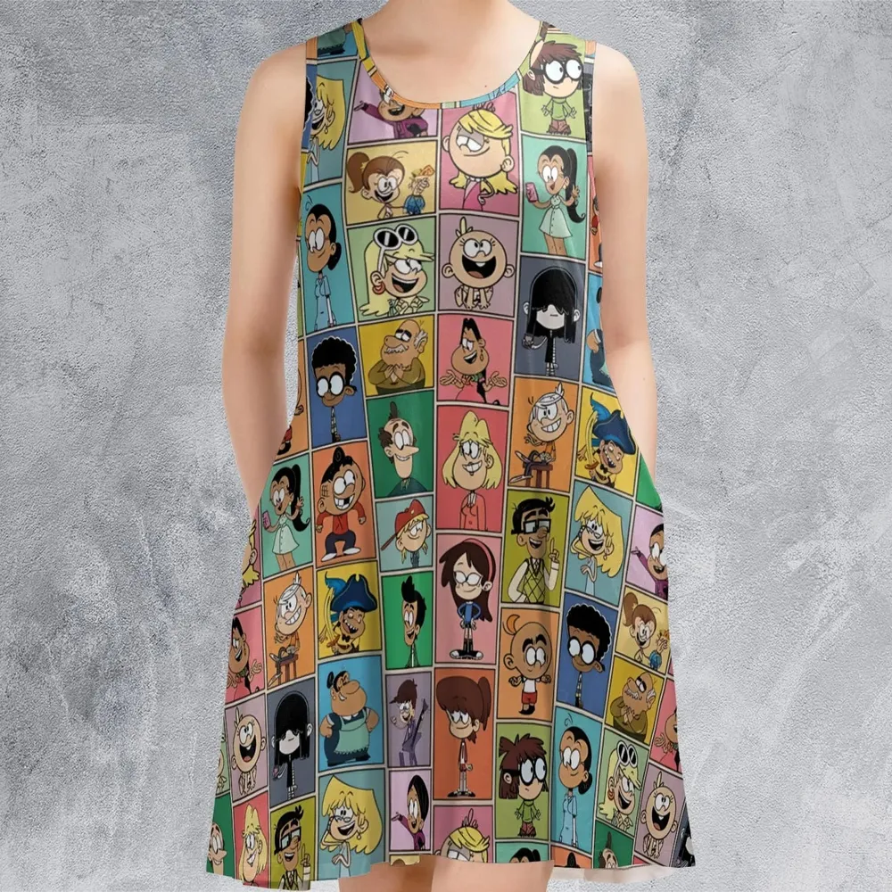 The Loud House Patterns Sleeveless Dress - 2