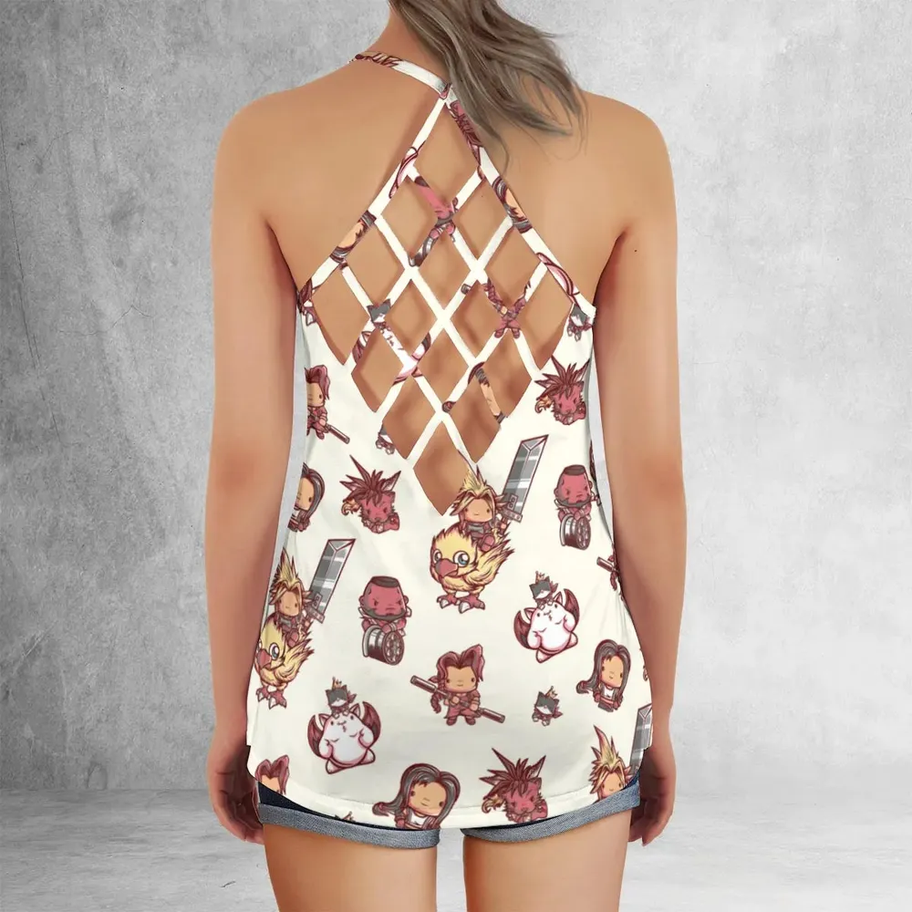 Cute Fantasy Final Fantasy Criss Cross Tank Top - 3