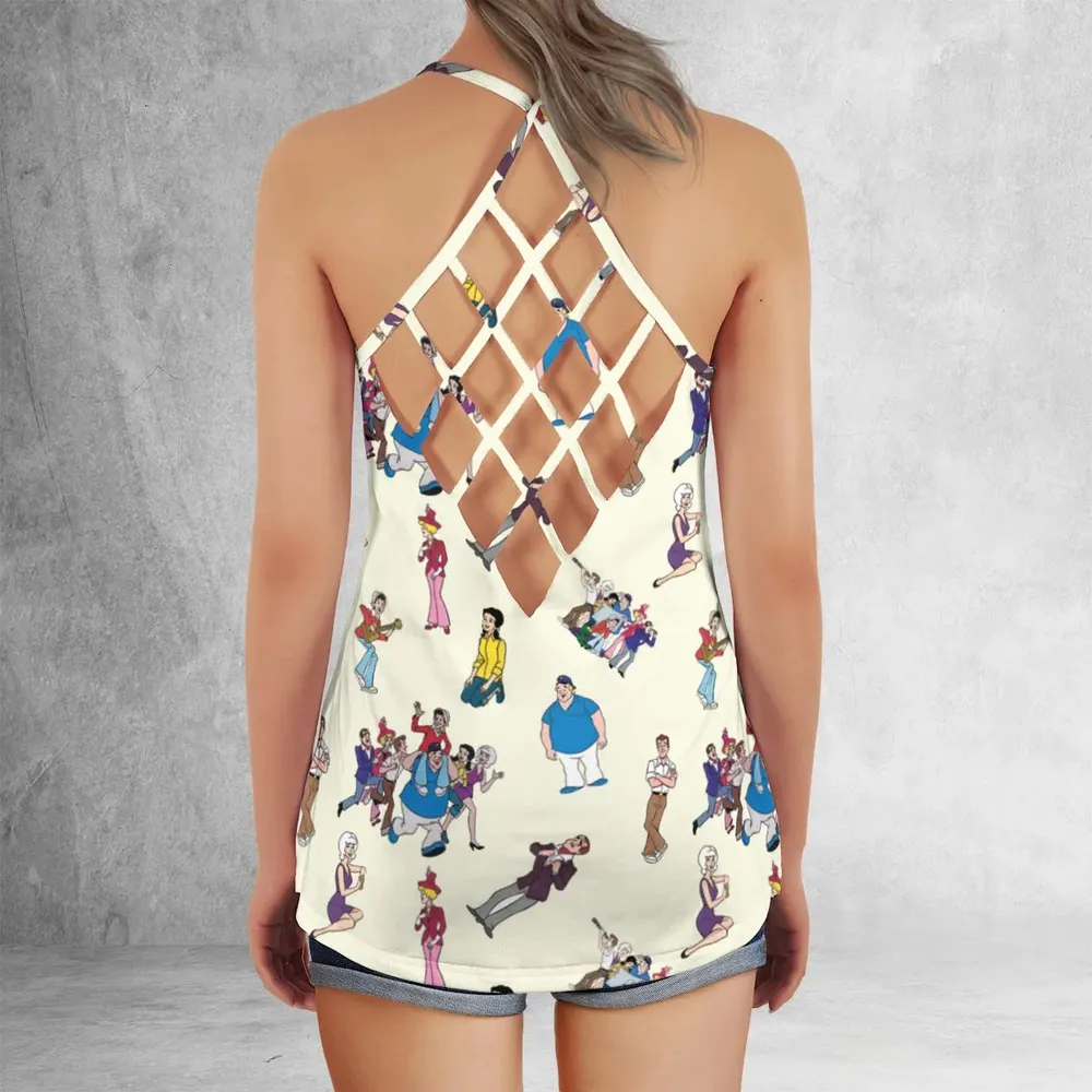 The New Adventures of Gilligan Pattern Criss Cross Tank Top - 3