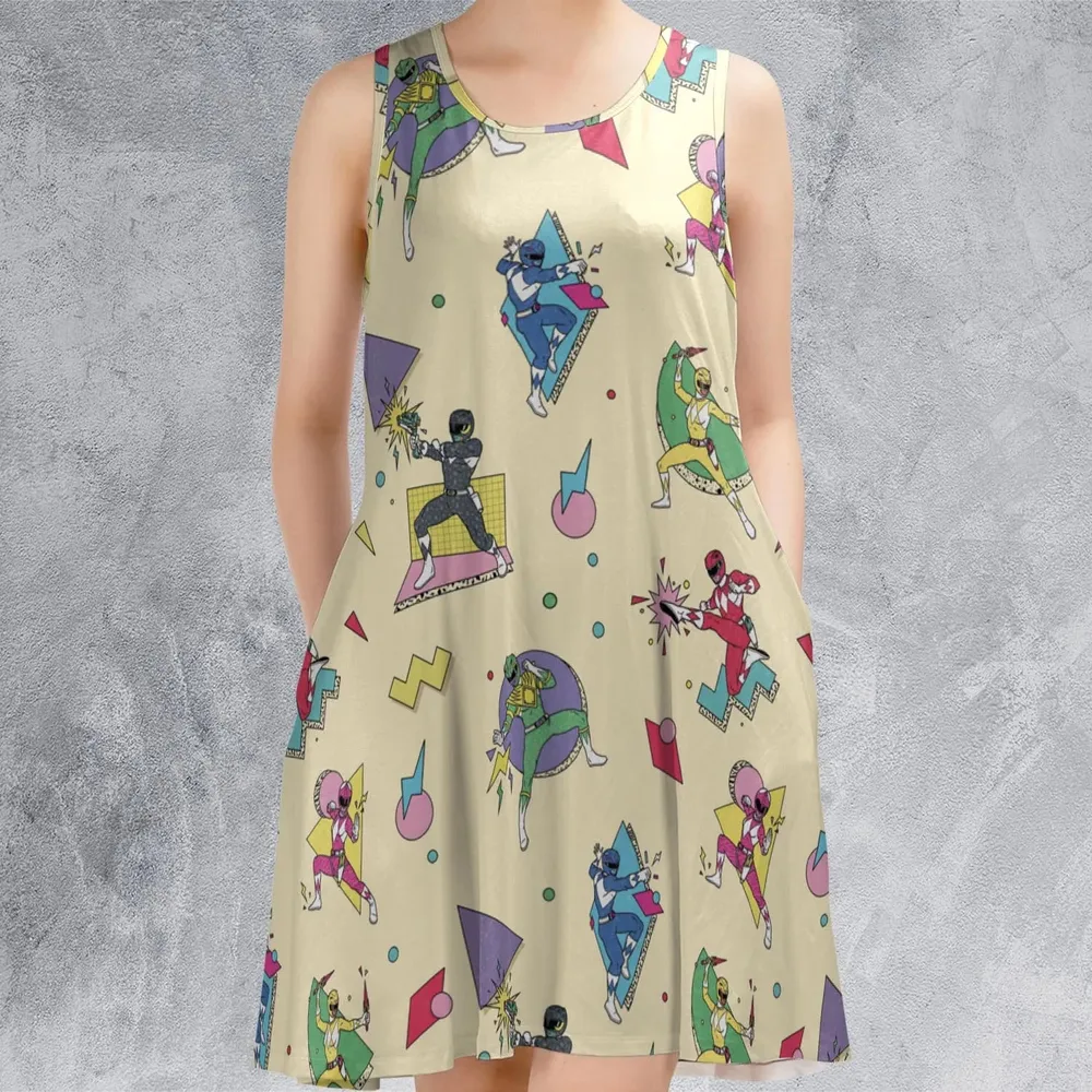 Morphin Team Power Rangers Sleeveless Dress - 2