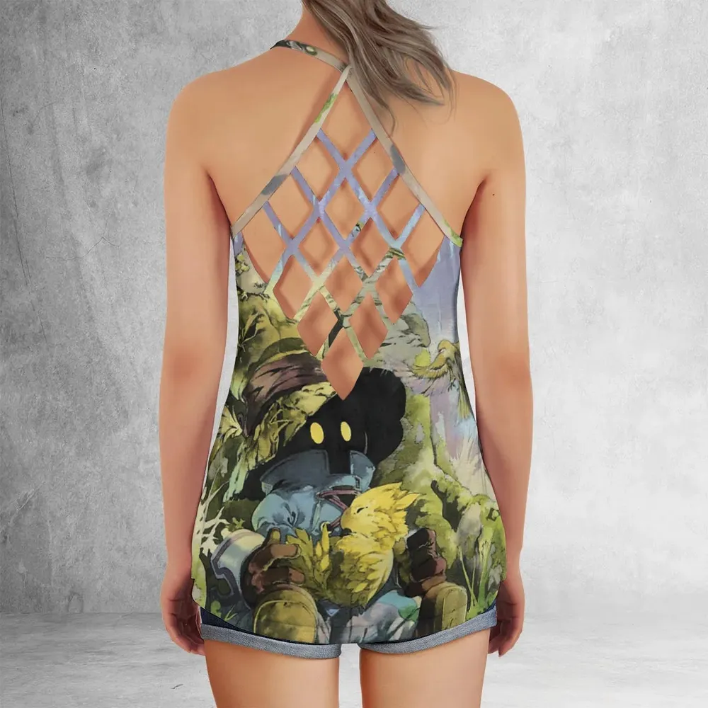 Vivi Rain Final Fantasy Criss Cross Tank Top - 3