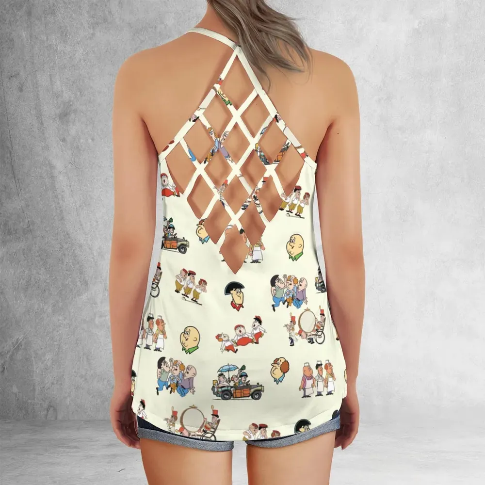 Three Stooges Cartoon 1965 Criss Cross Tank Top - 3