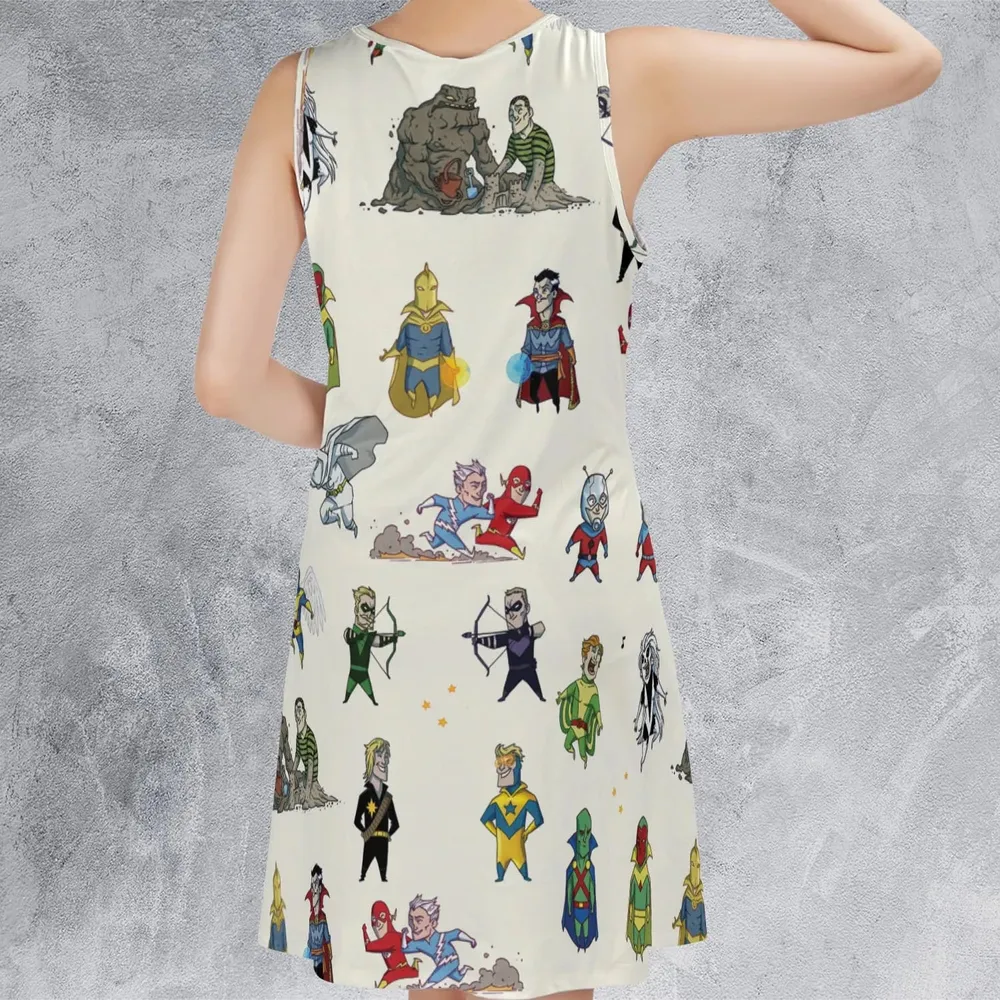 Chillin' and Battle Marvel vs DCU Sleeveless Dress - 3