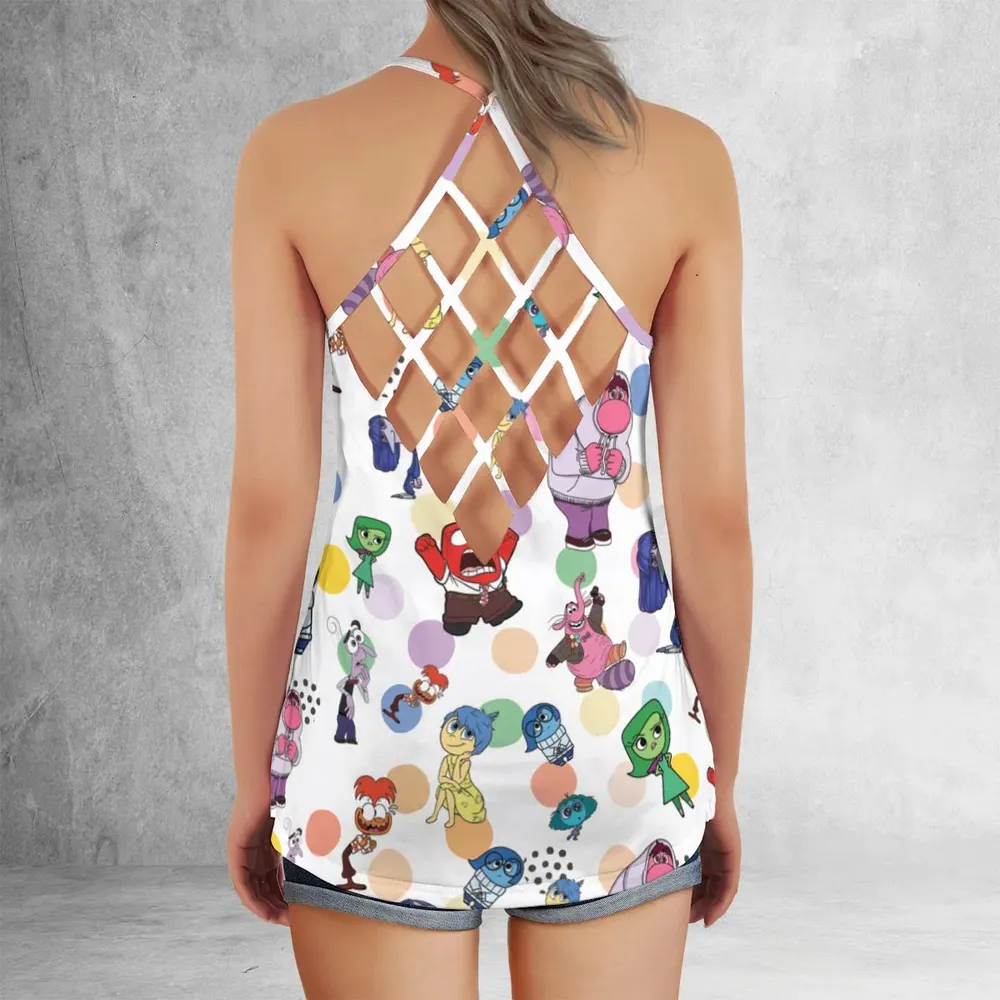 Emotion Characters Inside Out Criss Cross Tank Top - 3