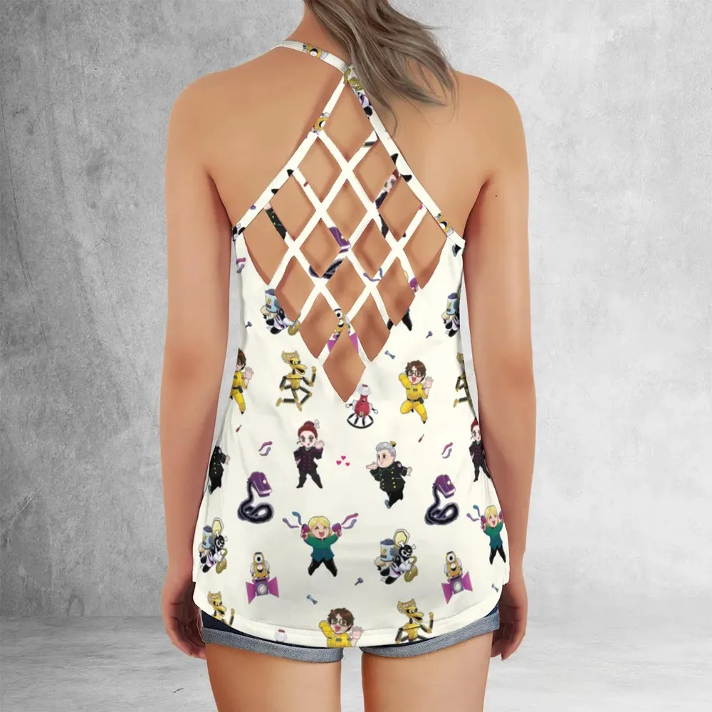 Mst3k Chibi Characters Criss Cross Tank Top - 3