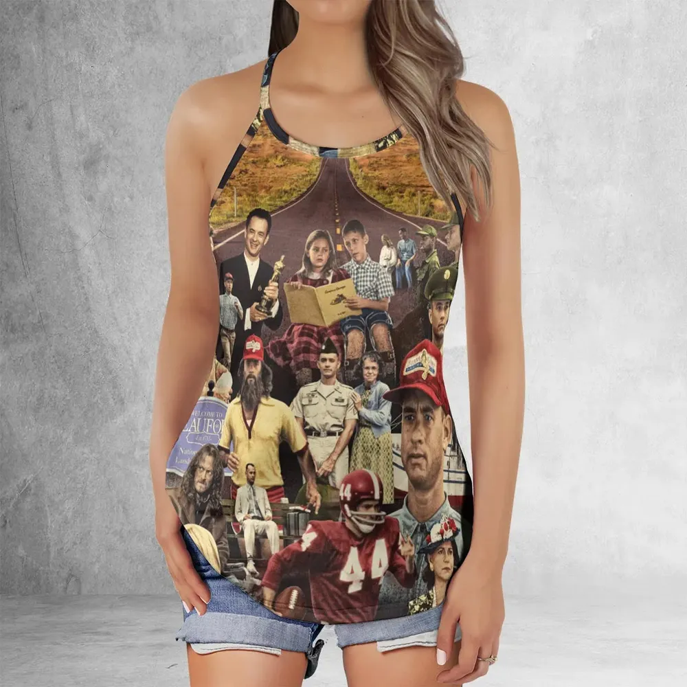 Forrest Gump's Journey Collage Criss Cross Tank Top - 2