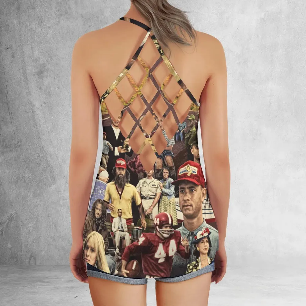 Forrest Gump's Journey Collage Criss Cross Tank Top - 3
