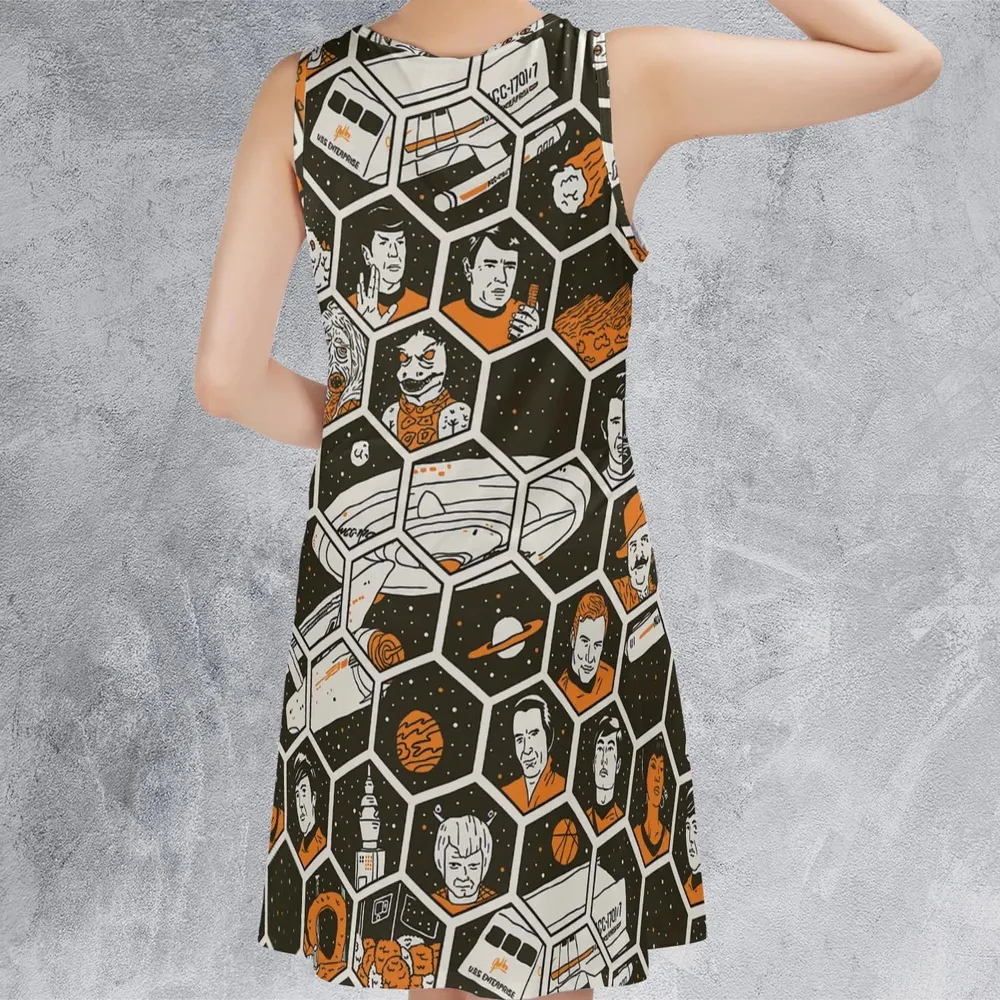 TrekToon Star Trek Hive Pattern Sleeveless Dress - 3