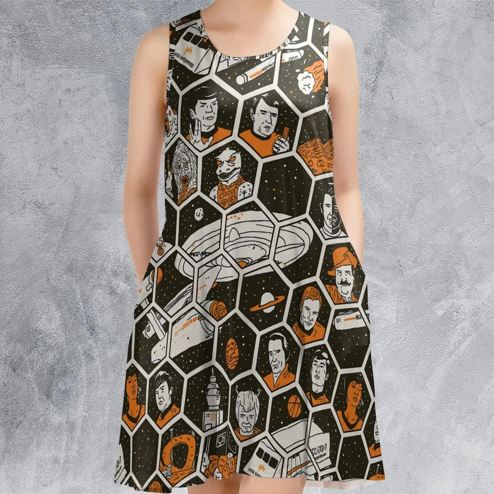 TrekToon Star Trek Hive Pattern Sleeveless Dress - 2