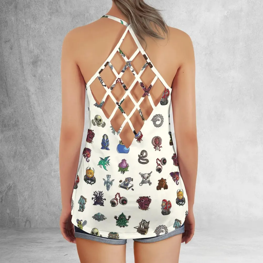 Terrarias All Bosses Terraria Criss Cross Tank Top - 3