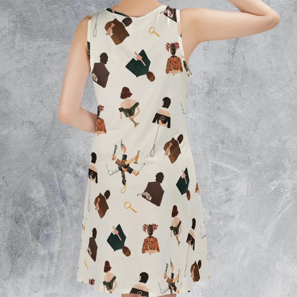 Clue The Movie Characters Pattern Sleeveless Dress - 3
