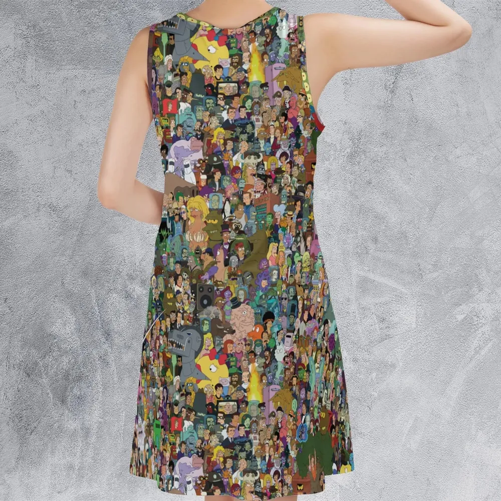Futurama Characters Sleeveless Dress - 3