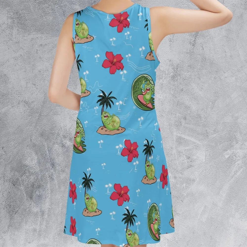 Ghostbusters Slimer Summer Vibes Sleeveless Dress - 3