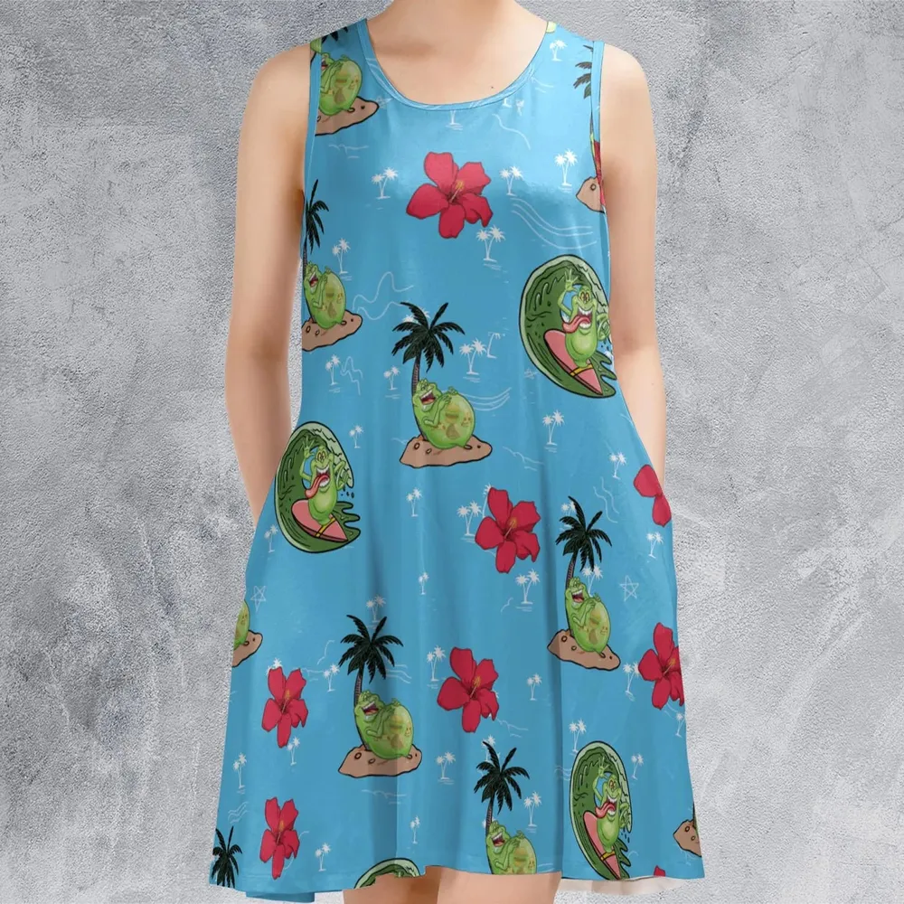 Ghostbusters Slimer Summer Vibes Sleeveless Dress - 2