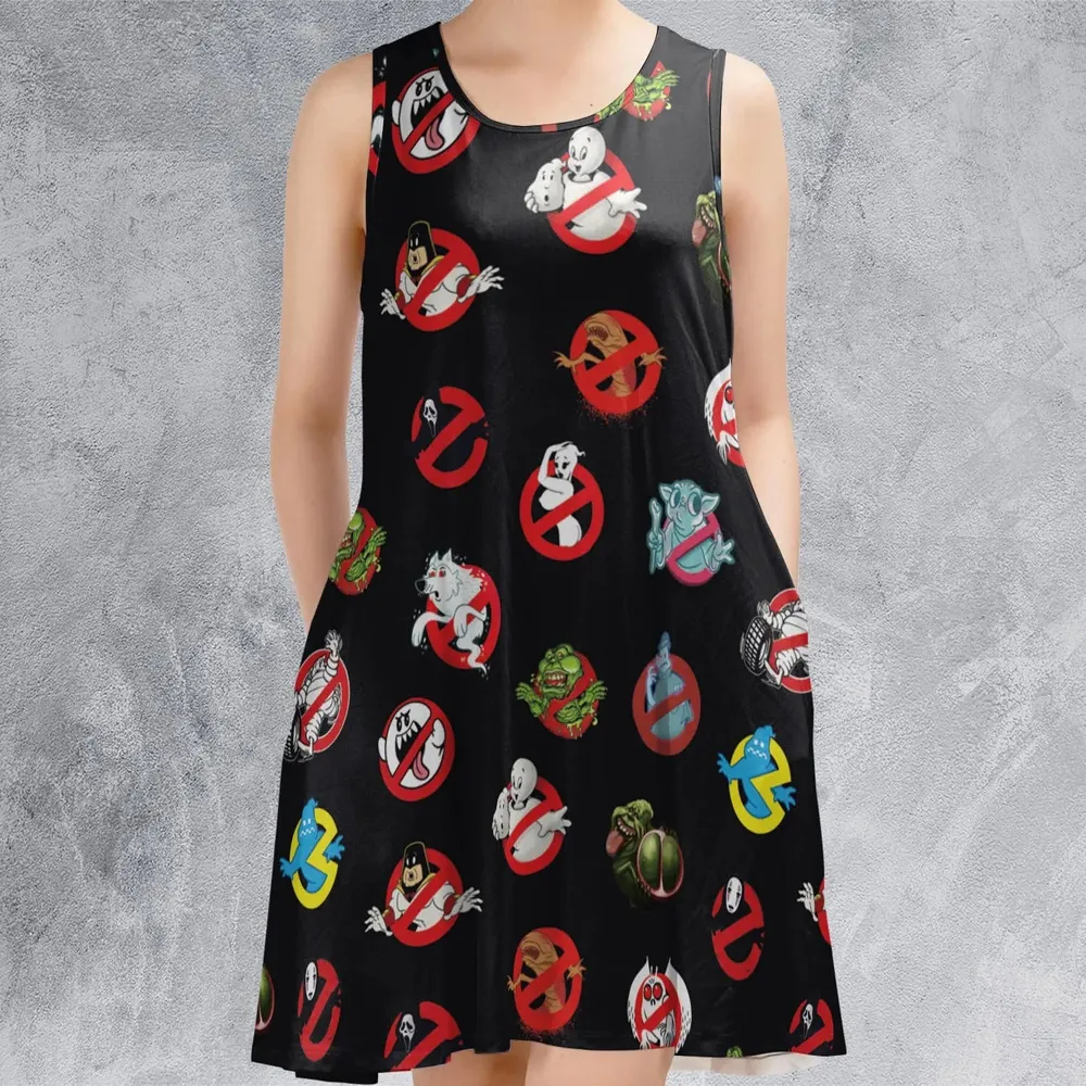 No Ghost Exists Ghostbusters Sleeveless Dress - 2