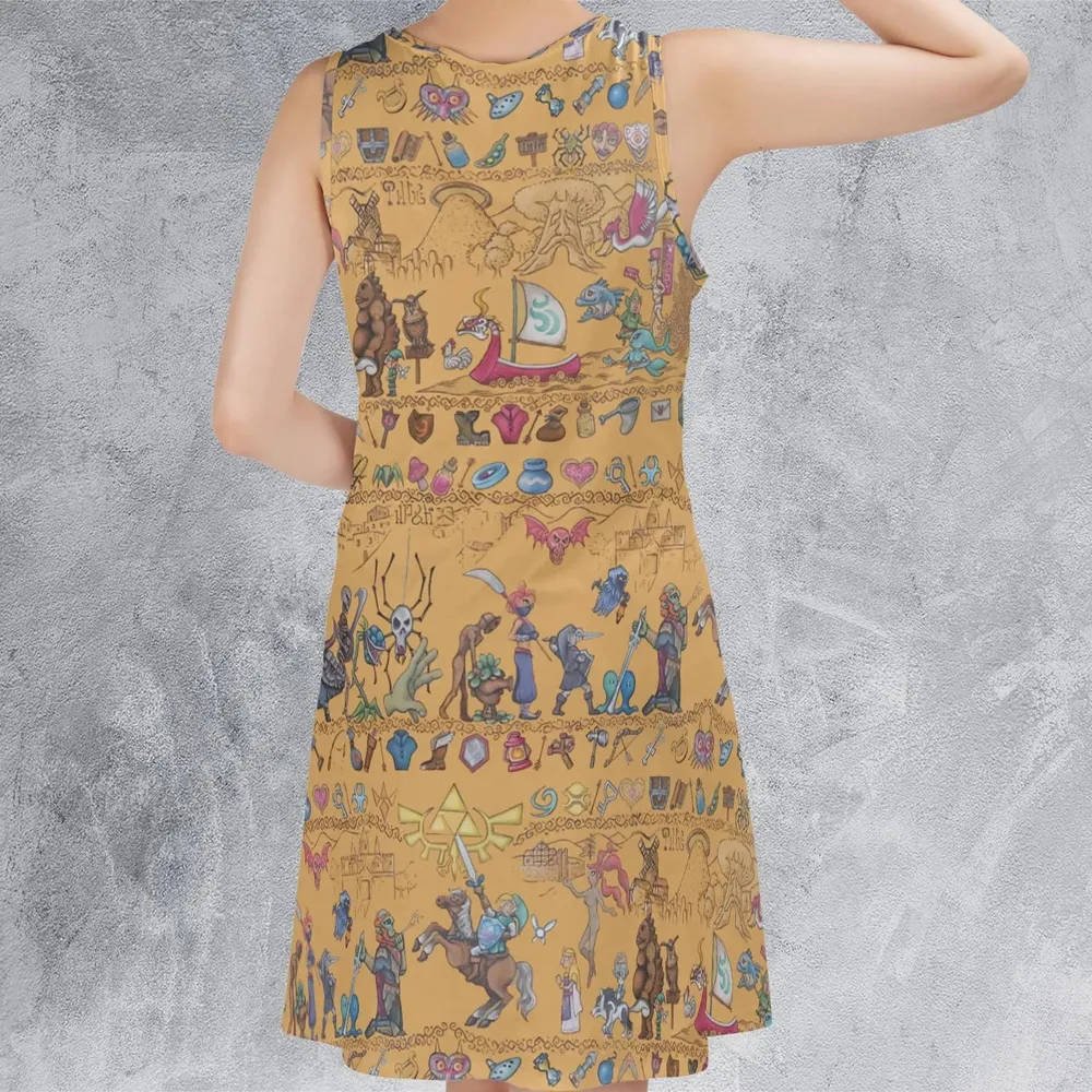 Link's Journey Tapestry The Legend Of Zelda Sleeveless Dress - 3