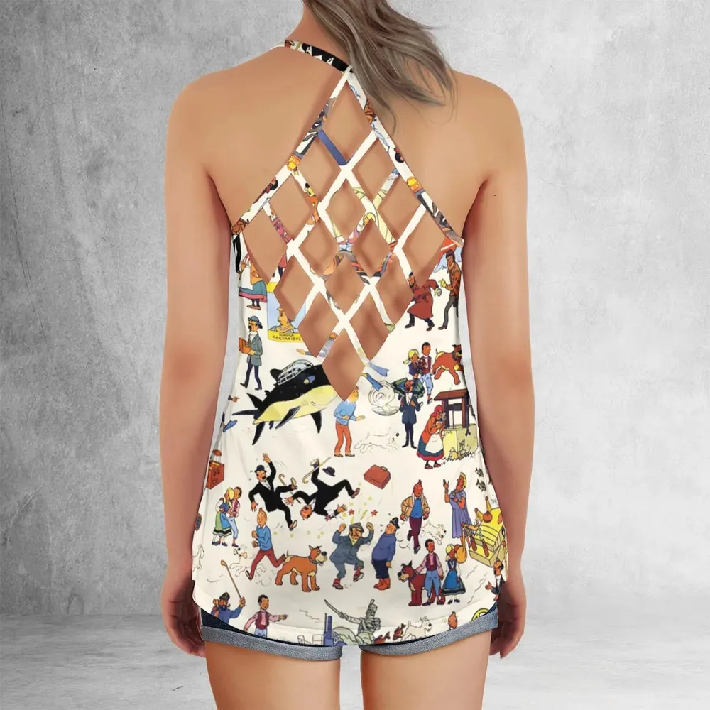 Tintin Adventure Kuifje Criss Cross Tank Top - 3