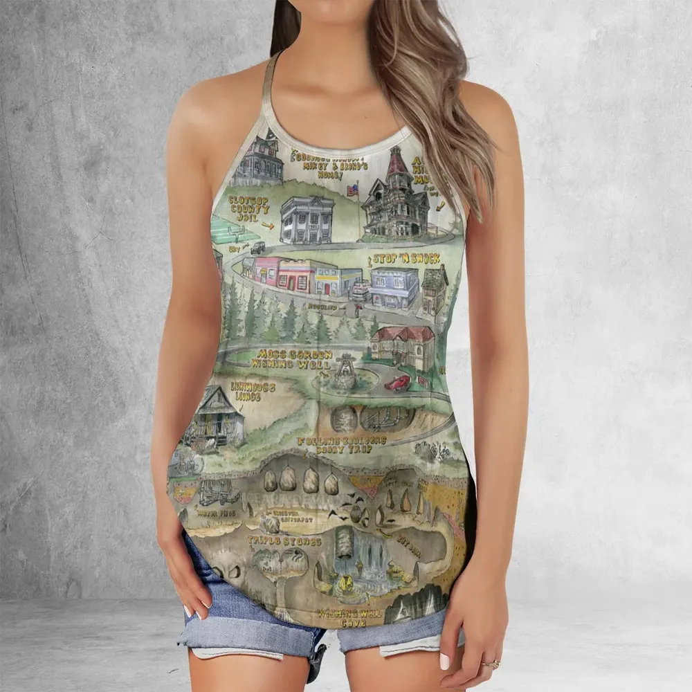 The Goonies Adventure Map Criss Cross Tank Top - 2